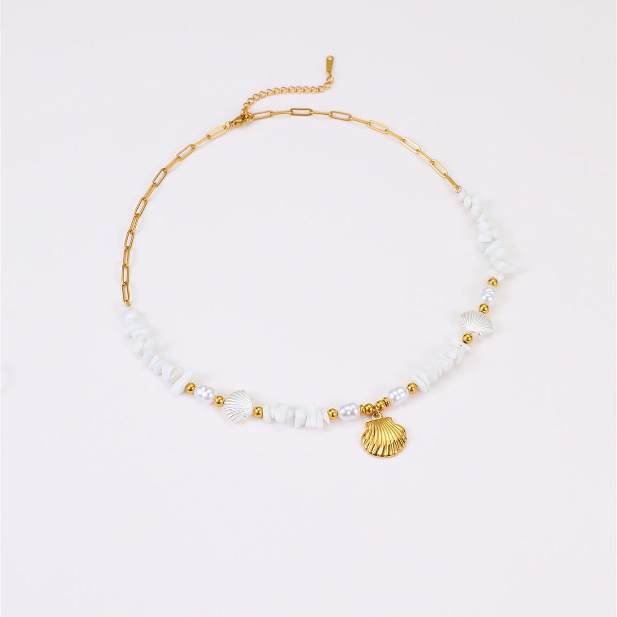 Coastal Glow Shell Charm Necklace