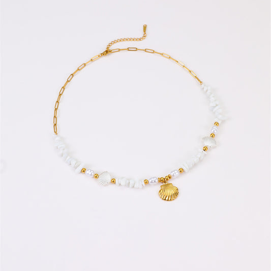 Coastal Glow Shell Charm Necklace