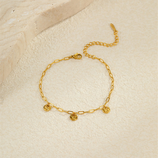 Gold Coin Charm Bracelet