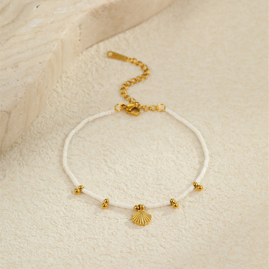 Gold Seashell Beaded Bracelet