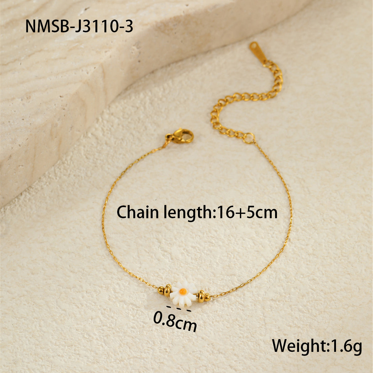 Daisy Charm Gold Bracelet