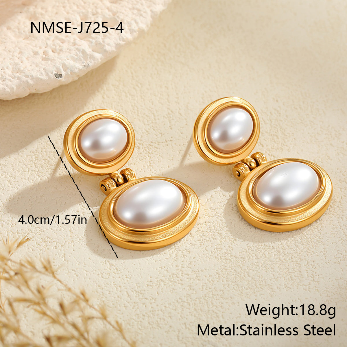 Oval Pearl Earrings