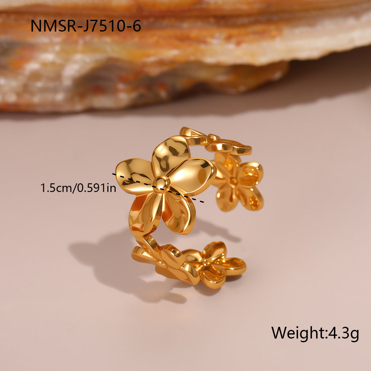 Blossom Glow Adjustable Ring